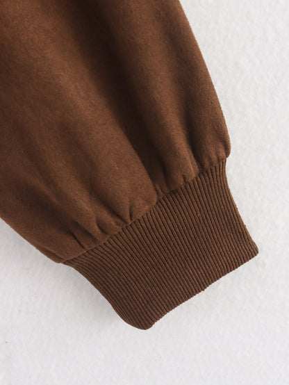 JAQUETA SUEDE LOOSE VARSITY