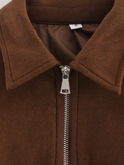 JAQUETA SUEDE LOOSE VARSITY