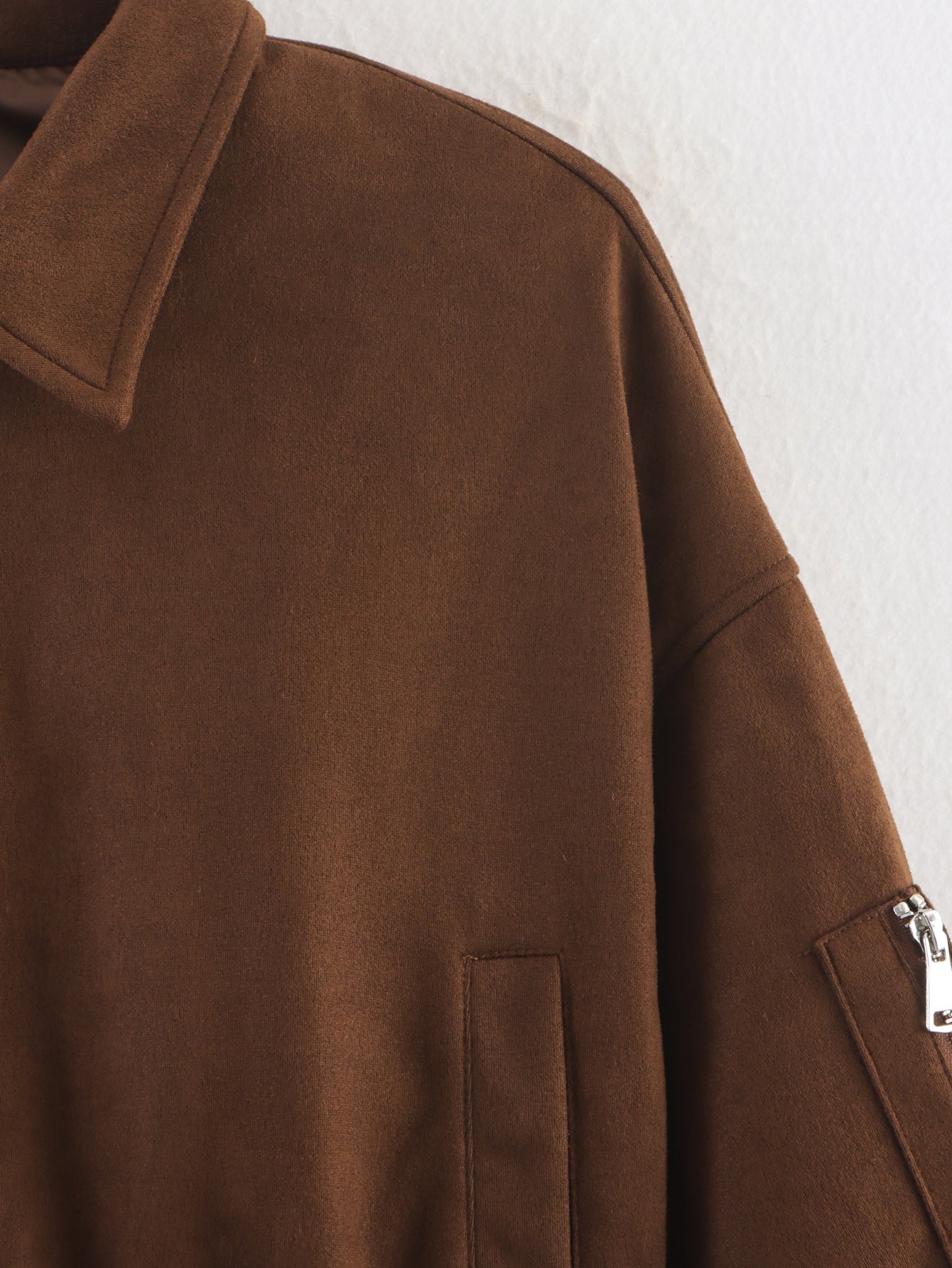 JAQUETA SUEDE LOOSE VARSITY