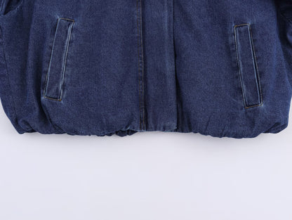 Jaqueta de Hawkins: Bomber Jeans Vintage Oversized.