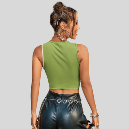 Freya Contrast Stitch Crop Vest