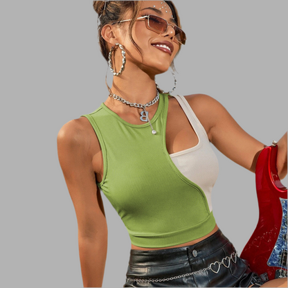 Freya Contrast Stitch Crop Vest