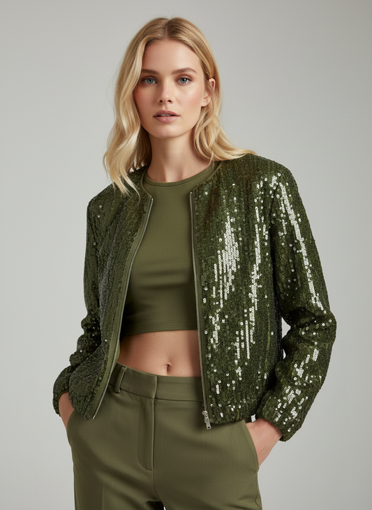 Jaqueta Bomber Starlight: Curadoria Exclusiva com Detalhes em Miçangas