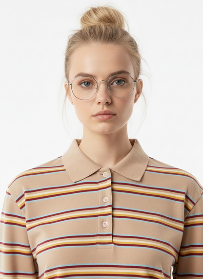 Camiseta Oficial do Clube de D&D: Polo Listrada Vintage de Algodão Premium