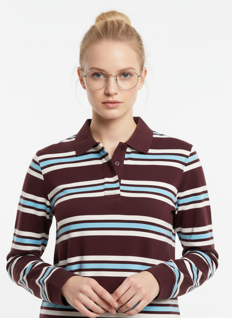 Camiseta Oficial do Clube de D&D: Polo Listrada Vintage de Algodão Premium