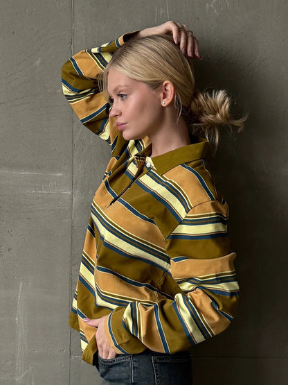 Camiseta Oficial do Clube de D&D: Polo Listrada Vintage de Algodão Premium