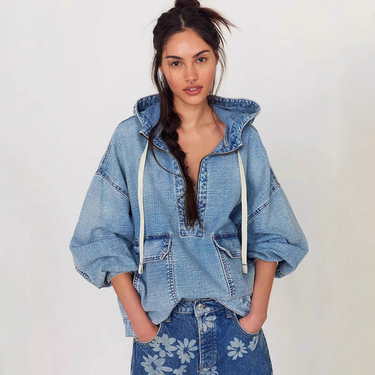 Vintage Denim Hoodie